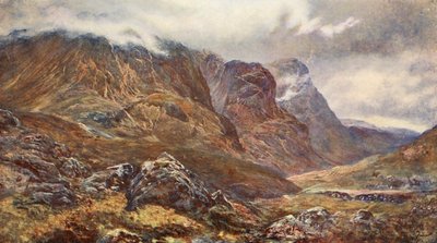 "De tre søstre", Glencoe (farvelitografi) af (after) English photographer