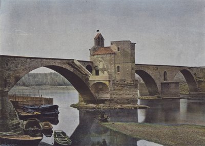 Avignon, Pont Saint-Benezet (farvet foto) af (after) French Photographer