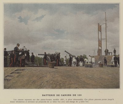 Batteri med 120 kanoner (farvet foto) af (after) French Photographer