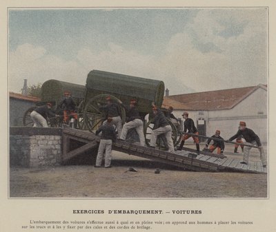 Boardingøvelser, biler (farvet foto) af (after) French Photographer