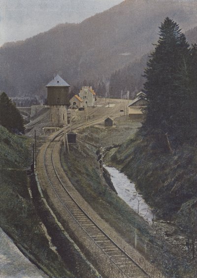 Liorant station (farvet foto) af (after) French Photographer