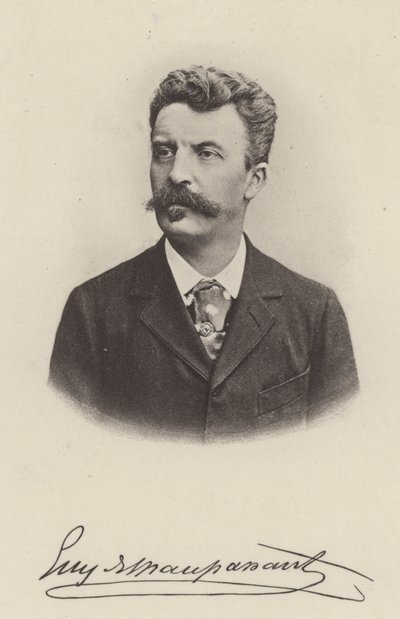 Guy de Maupassant, fransk novelleforfatter og romanforfatter (s/h-foto) af (after) French Photographer