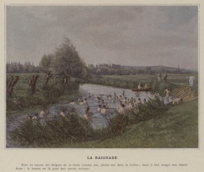 Badning (farvet foto) af (after) French Photographer