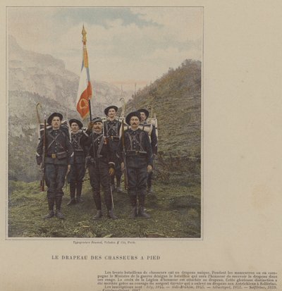 Jægernes Flag til fods (farvet foto) af (after) French Photographer