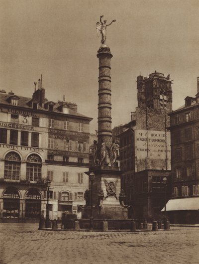 Place du Chatelet, springvandet er på sin oprindelige plads (s/h foto) af (after) French Photographer