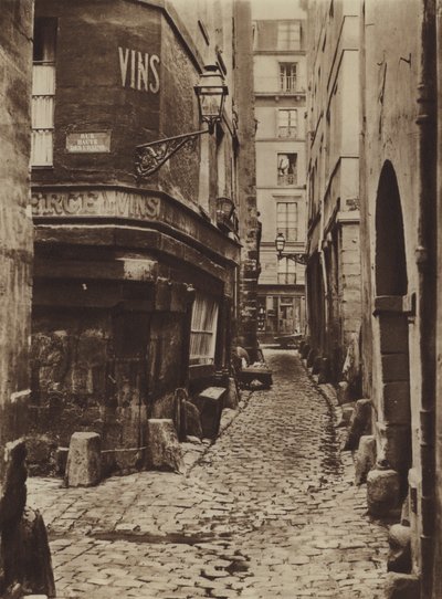 Rue Glatigny i 1865, taget fra siden af ​​kajen (s/h foto) af (after) French Photographer