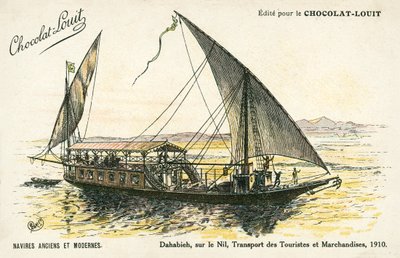 Dahabieh, ved Nilen, transport af turister og varer af (after) French School