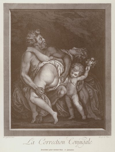 Ægteskabelig korrektion, fransk tegneserie af (after) French School