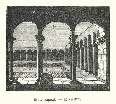 Saint-Papoul, Klosteret (kobberstik) af (after) French School
