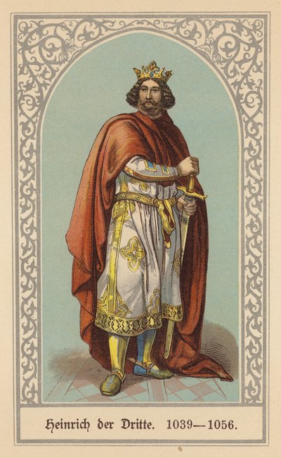 Henrik III, tysk-romersk kejser (farvelitografi) af (after) German School