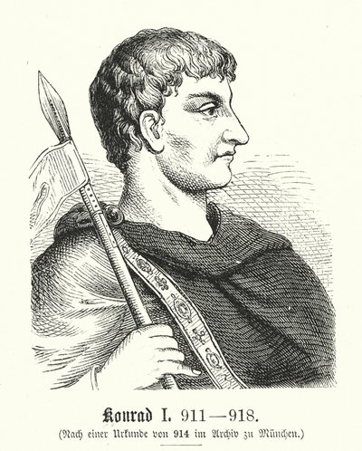 Konrad I, 881-918 (kobberstik) af (after) German School
