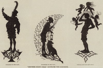 "Skærsommernatsdrøm," illustreret med silhuetter (gravering) af (after) German School