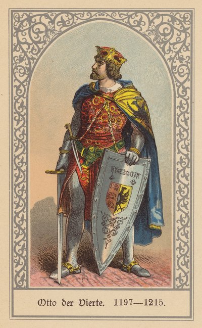 Otto IV, tysk-romersk kejser (farvelitografi) af (after) German School
