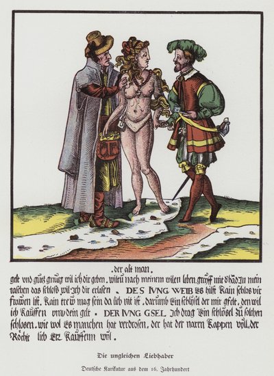 The Unequal Lovers, tysk tegneserie af (after) German School