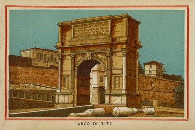Roma / Rom: Titusbuen (farvelitografi) af (after) Italian School