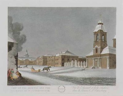 Udsigt over arsenalet og støberiet i St. Petersburg, illustration til december fra 