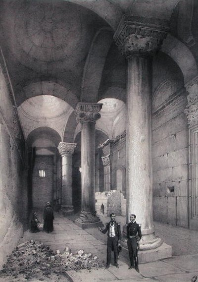 Interiør af Golden Gate i Jerusalem, illustration fra 