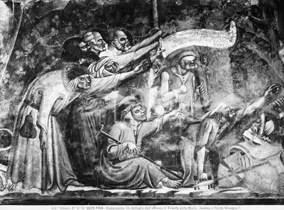 Detalje af Dødens Triumf, ca. 1350 (fresco) af (attributed to) Master of the Triumph of Death