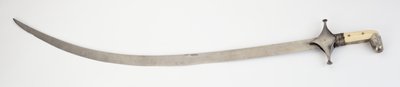 Shamshir, sabel (wootz stål, jern, elfenben, sølv, messing og klæbemiddel) af (attr.to) Persian School