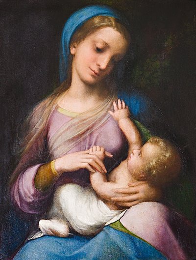 Madonna med barn eller Madonna Campori (olie på panel) af (c.1489 1534) Correggio