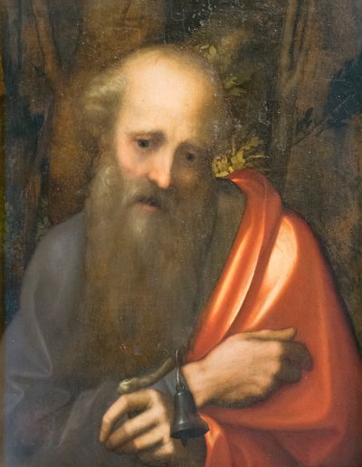 Sankt Antonius abbed, Correggio (olie på panel) af (c.1489 1534) Correggio