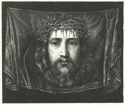 Slør af Veronica med portræt af Kristus (gravering) af (c.1489 1534) (after) Correggio