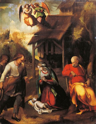 Tilbedelse af hyrderne (maleri af (c.1489 1534) Correggio