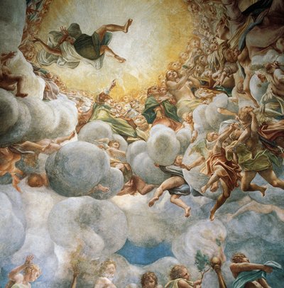 Eva og Maria stiger op, detalje fra Jomfru Himmelfart af (c.1489 1534) Correggio