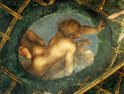 Æggeformet med keruber, detalje af dekoration fra St. Paul