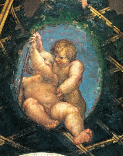 Æggeformet med keruber, detalje af dekoration fra St. Paul