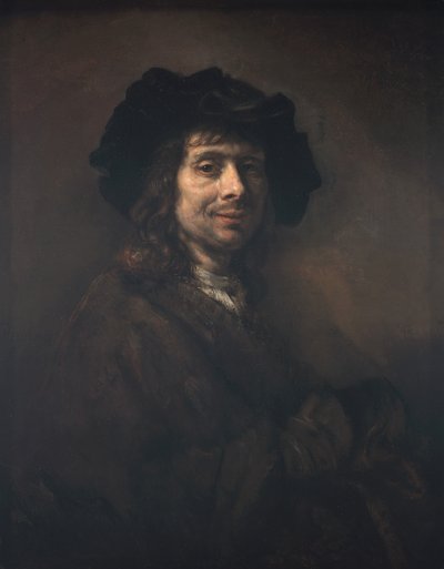 Portræt af en ung mand (måske en kunstner) 1661-62 (olie på lærred) af (studio of) Rembrandt Harmensz. van Rijn