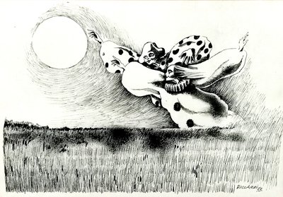 G. C. Riccardi, Uden titel, 1973, Tinte på papir, 50x70, Italien. af Gian Carlo Riccardi