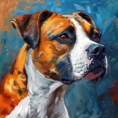 Maleri af boxerhund , Lærredsplakater, online vægkunsttryk af F. Abderrahim