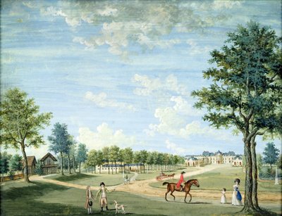 Chateau of Raincy, staldene og den russiske landsby, ca. 1754-93 af 1717 1806 Carmontelle