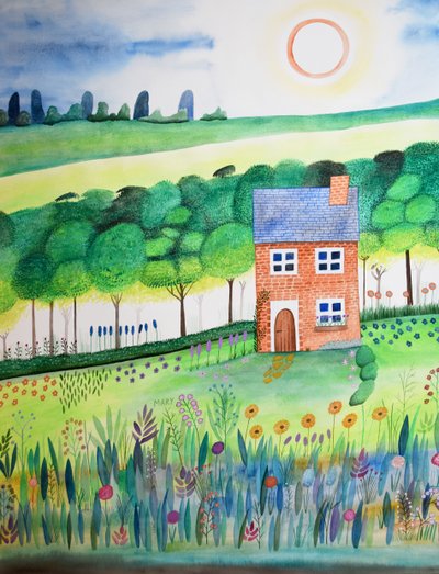 Hytte i udkanten af skoven af Marys Watercolors