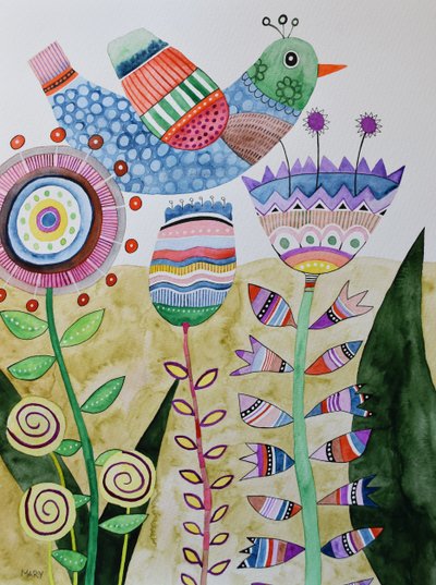 Skør fugl af Marys Watercolors
