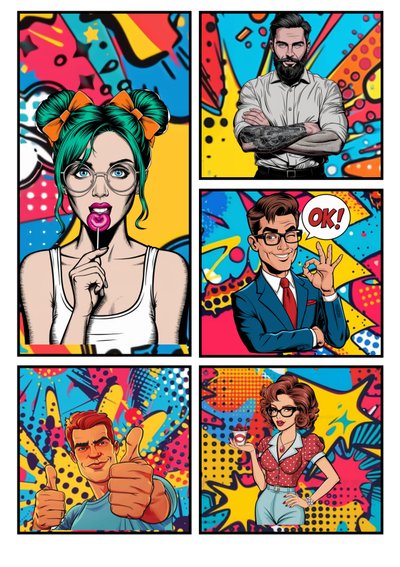 Popart-tegneserie "OK" af Mario Witt