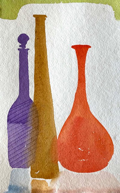 En blå flaske 36x24 af Simon Fletcher
