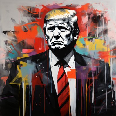 Donald trump graffiti  street art tegning, online, plakat print kvalitet af F. Abderrahim