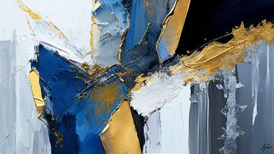 Tekstureret maleri med tykke penselstrøg i lag, digital kunst til udskrivning af F. Abderrahim