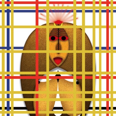 Lockdown (XXV) - (aus der Serie Animal Rationale) af Alexander Eibach