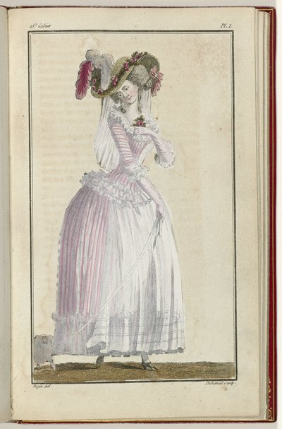Cabinet des Modes eller New Modes, 15. juni 1786, pl. jeg af A.B. Duhamel