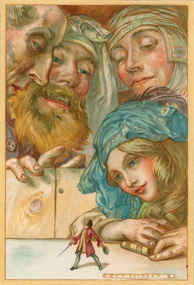 Scene fra Gullivers rejser af Jonathan Swift, 1911 af AE Jackson