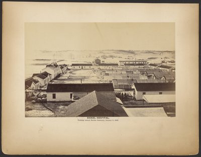 Sickel Hospital, set mod Fairfax Seminary, 5. januar 1864. af A.J. Russell