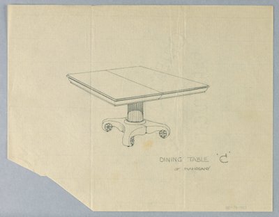 Design til et spisebord "C" af mahogni af A.N. Davenport Co.