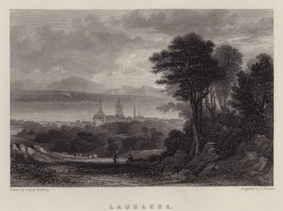 Lausanne (farve litho) af A.V. Copley (after) Fielding