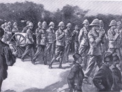 Begravelse med militær ære for en boerfange i Simonstown, fra After Pretoria: The Guerilla War udgivet af Harmsworth Bros Limited, 1901 af A. C. Ball