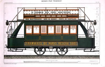 Design til en sporvogn af A. Cheneveau
