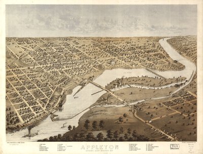 Appleton, Outagamie County, Wisconsin 1867. LOC 73694533 af A.; Chicago Lithographing Co. Ruger