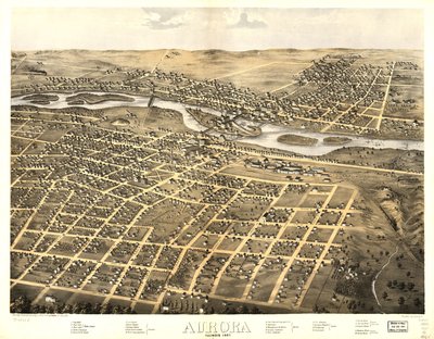Aurora, Illinois 1867. LOC 73693341 af A.; Chicago Lithographing Co. Ruger